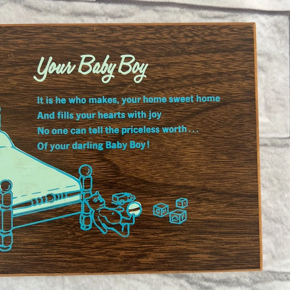 Your Baby Boy hanging wall Vintage Nursery Decor/plaque